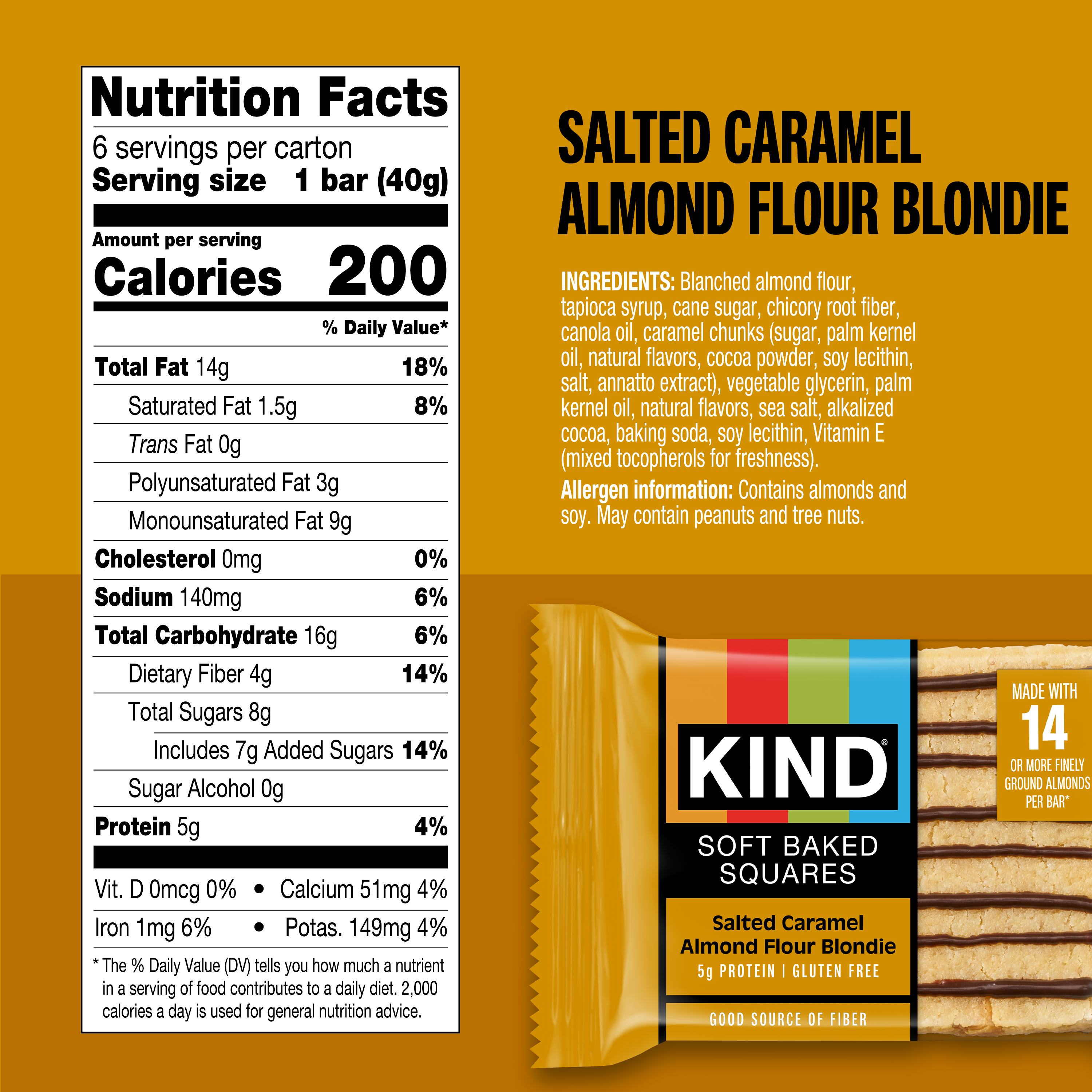 Salted Caramel Almond Flour Blondie